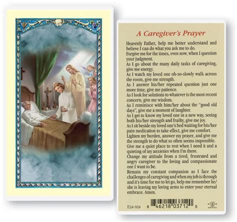 Caregiver Laminated Prayer Cards 25 Pack