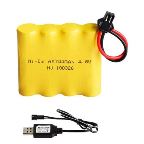 rechargeable 4 8v 700mah ni cd battery pack sm 2p with charger