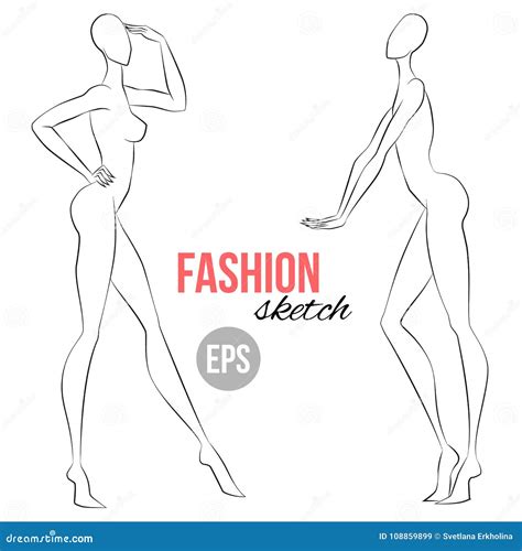 Women S Figure Sketch Different Poses Template For Drawing For Stylist And Designers Of