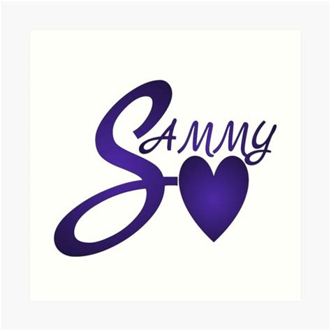 Sammy Name With Heart Art Print For Sale By Devonmaxx Redbubble