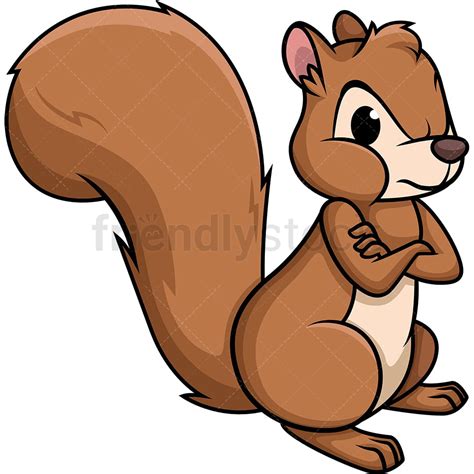Angry Squirrel Cartoon Clipart Vector Friendlystock