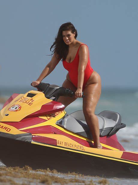 Ashley Graham Shows Off Her Curves As She Poses For A Beach Photoshoot On A Jet Ski Heart