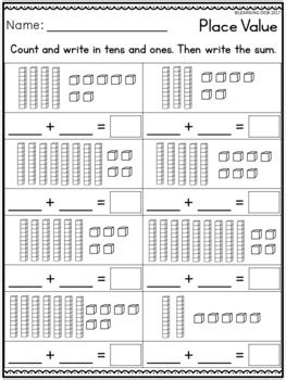 The numbers from 11 to 19 are composed of a ten and few ones. Tens And Ones Place Value Worksheets-Base Ten Blocks Worksheet-Distance Learning