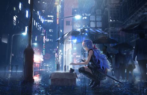 Rain Anime Girl Wallpapers Top Free Rain Anime Girl Backgrounds WallpaperAccess