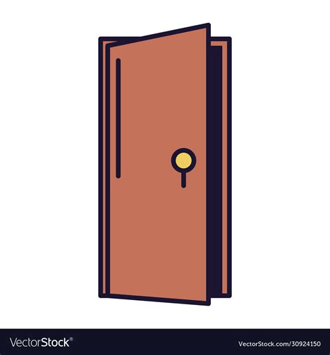 Open Door On White Background Royalty Free Vector Image