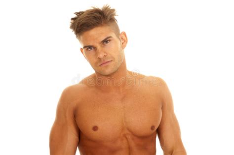Upper Body Man Serious Strong Stock Photo Image 37254950