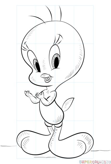 How To Draw Tweety Bird Easy Step By Step Drawings Of Love