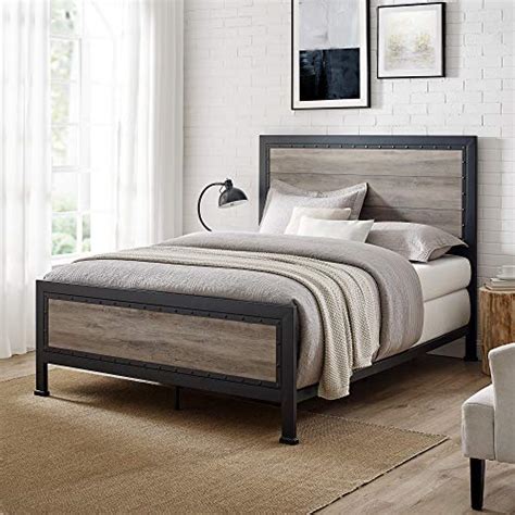 Buy Home Accent Furnishings Rustic Queen Industrial Wood And Metal Bed