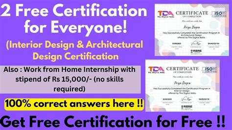 2 National Level Certificates Interior Design And Architectural Design