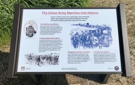 The Union Army Marches Into Helena Historical Marker
