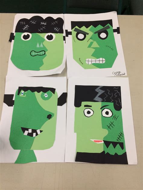 Picasso Inspired Frankensteins Halloween Art Projects Kids Art