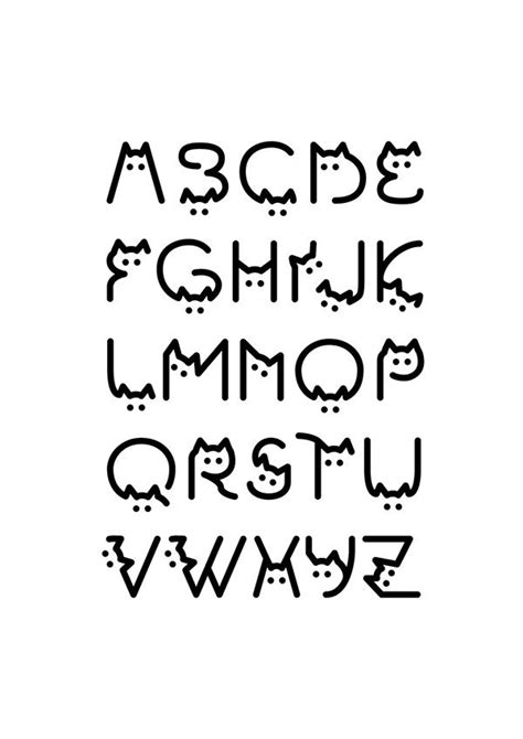 Cat Font Alphabet On Pantone Canvas Gallery Lettering Alphabet Fonts