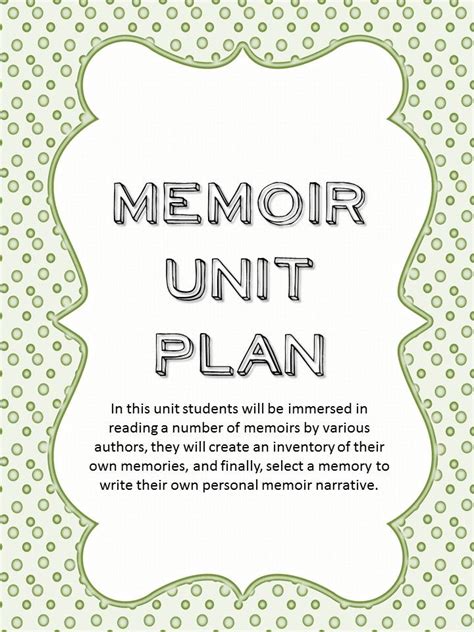 Working On Personal Narratives Write Memoirs Printable Workbook With