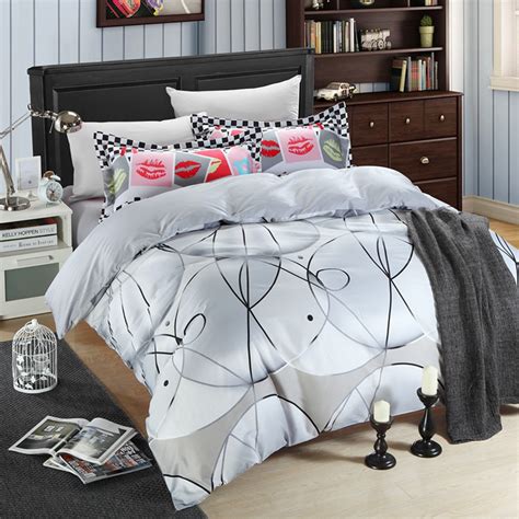 White And Ash Color Elegant Bedding Set Ebeddingsets