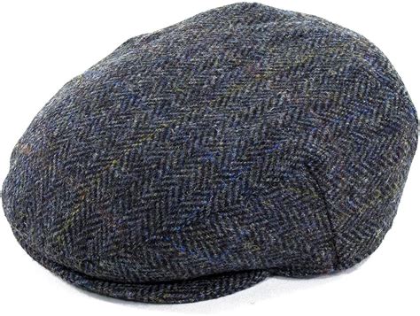 Failsworth Hats Stornoway Harris Tweed Flat Cap Bluegrey Mix Amazon