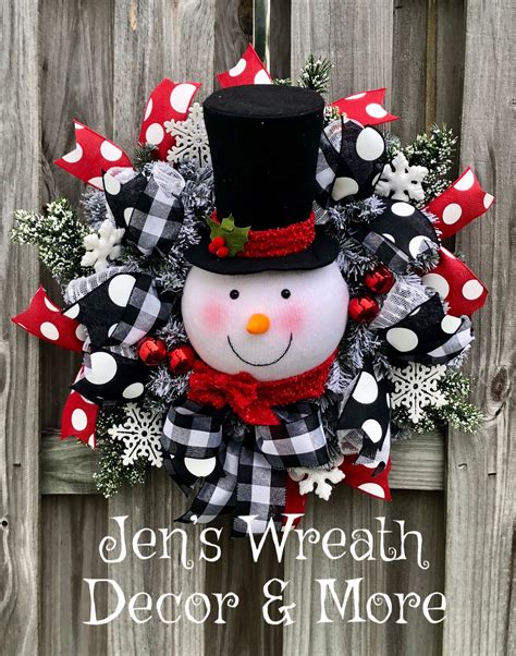 Christmas Wreath Snowman Wreath Winter Wreath Holiday Wreath Holiday