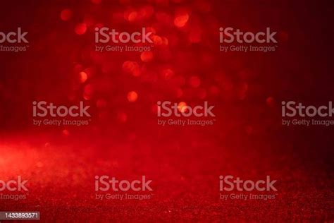 Red Bokeh Lights On The Merry Christmas Background Stock Photo