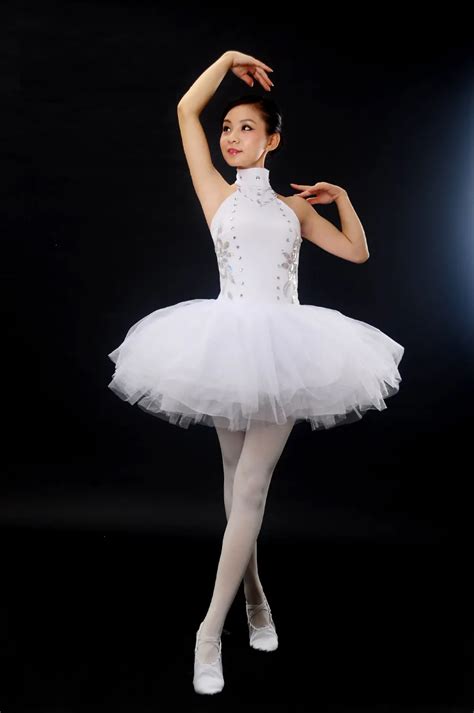 Free Shipping Girls Ballet Tutu Dance Clothes White Elegant Classical Swan Lake Costume For