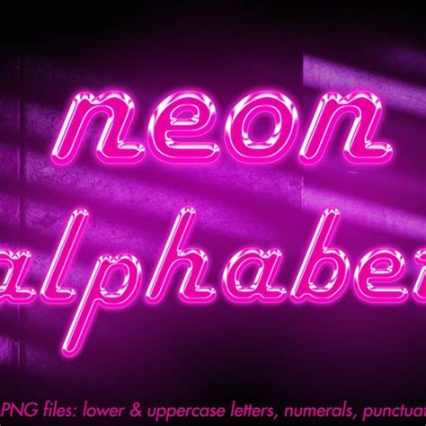 Pink Neon Alphabet Pink Neon Letters Clipart Neon Numerals Etsy