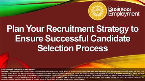 A recruitment plan is a predetermined strategy for recruiters and hiring teams to implement during the time you invest in setting up your recruitment strategic plan will be immensely valuable to you. Plan Your Recruitment Strategy to Ensure Successful Candidate Selection Process - YouTube
