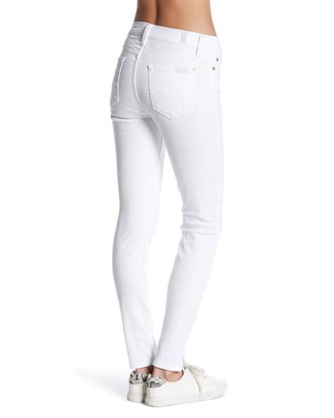 7 For All Mankind Cotton Gwenevere Skinny Ankle Jean In White Lyst