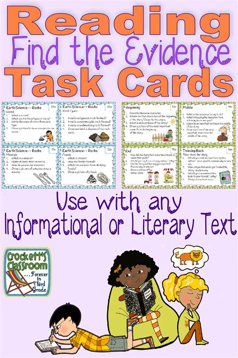 Reading Task Cards That Help Students Find Evidence As They Read Cards
