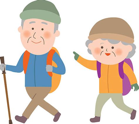 Older Couple Hiking Illustrations Royalty Free Vector Graphics And Clip