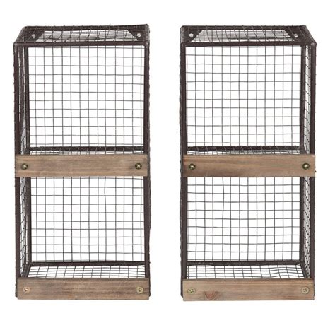 Kitchen utensils wooden set theater designs for rivers. Nottingham Metal Cage Organizer Wall Shelf (Set of 2 ...
