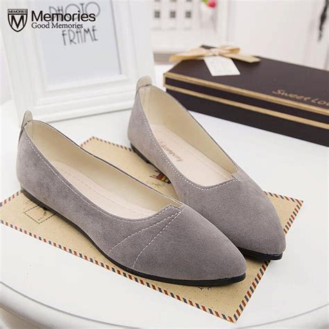 Womens Leather Ladies Flat Shoes Brand Woman Ballet Flats Slip On Soft
