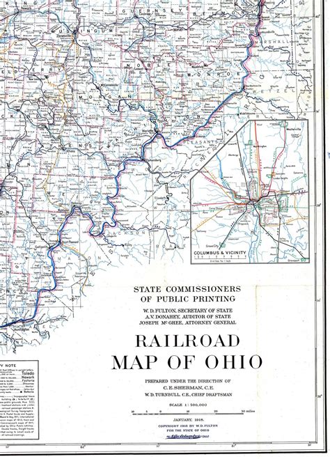 1918 Railroad Map Of Ohio