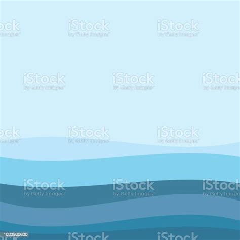Ilustración De Olas Del Mar De Agua Azul Agua Onda Curva Fondo Y Más