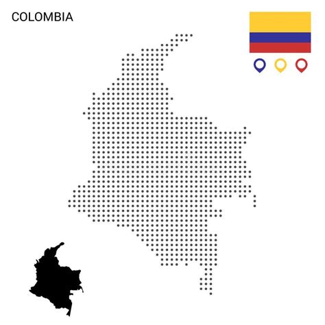 Dotted Vector Map Of Colombia Round Gray Spots Stock Illustration