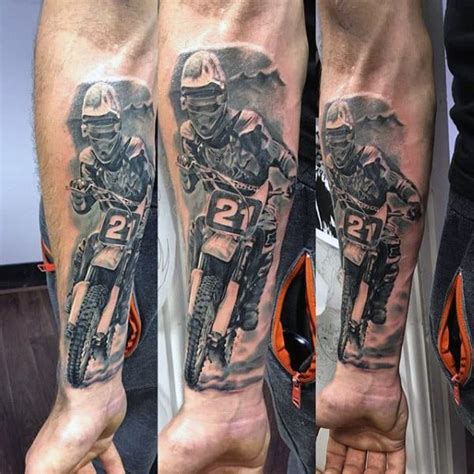 You've come to the right place. 70 Motocross Tattoos For Men - Dirt Bike Design Ideas