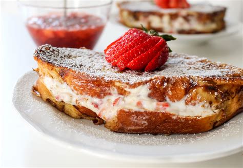 Strawberries And Cream Stuffed French Toast With Strawberry Maple Syrup Yes To Yolks