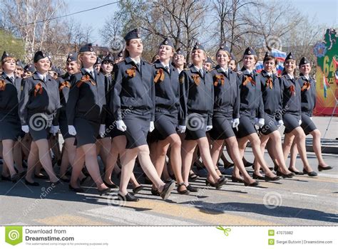 Female Cadets Of Police Academy Marching On Parade Editorial Image