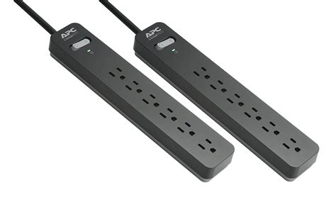 Apc 6 Outlet Surge Protector Power Strip 2 Pack 1080 Joules