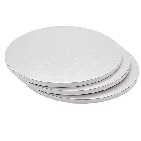 14 Inch White Cake Drum Set For Baking Supplies Round Cake Boards For