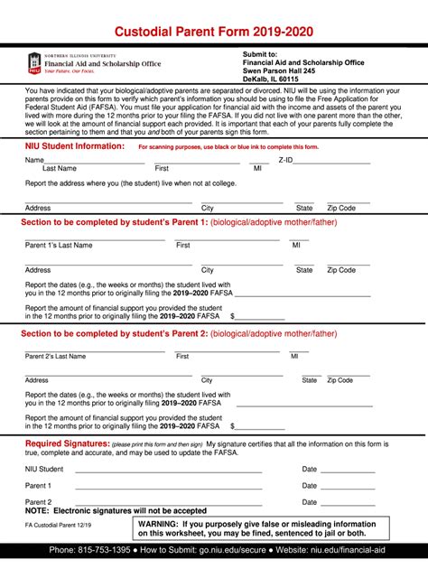 Undergraduate Financial Aid Application And Instructions Fill Out