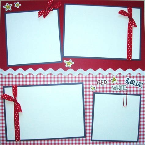 4th Fourth Of July 12x12 Premade Scrapbook Pages Independence