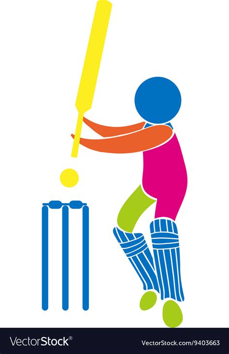 Cricket Icon In Multicolors Royalty Free Vector Image