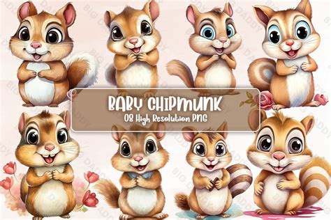 Baby Chipmunk Sublimation Clipart Grafik Von Big Daddy · Creative Fabrica