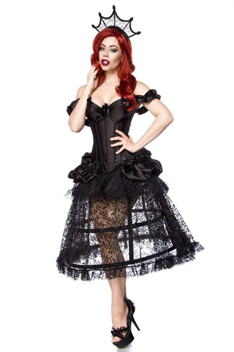 karneval halloween damen kostüm black gothic queen