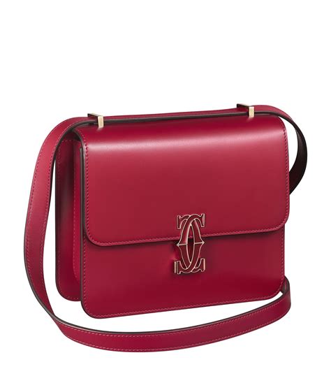 Cartier Red Mini Leather Double C De Cartier Shoulder Bag Harrods Uk