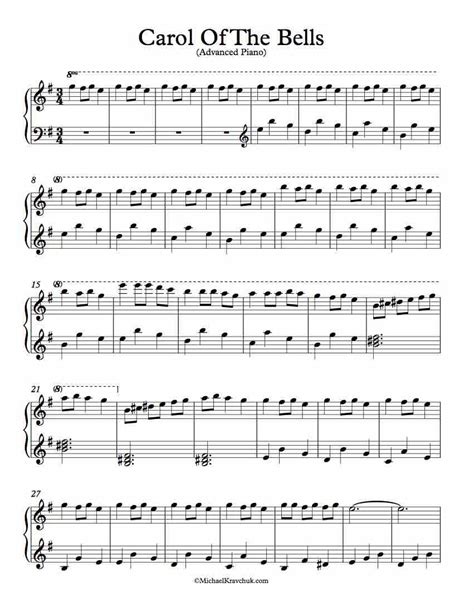 Here's the arrangement your audience will be talking about! Advanced Piano Arrangement For Carol Of The Bells - Sheet ...