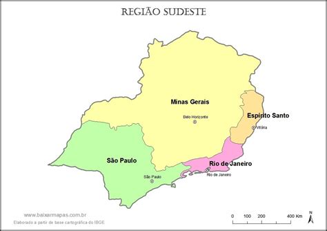 Mapa Politico Regiao Sudeste