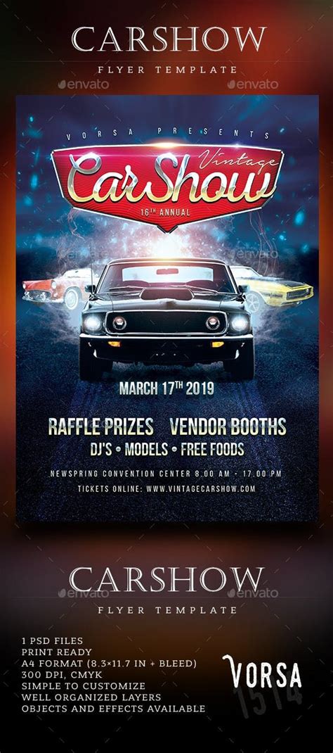 Carshow Flyer Template Flyer Template Flyer Business Card Template Psd