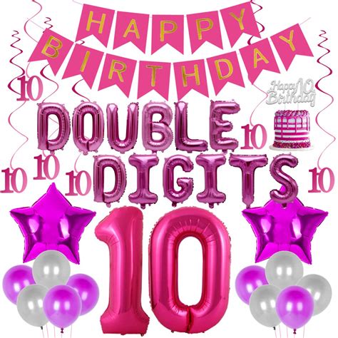 Buy Jollyboom 10th Birthday Decorations For Girls Hot Pink Double