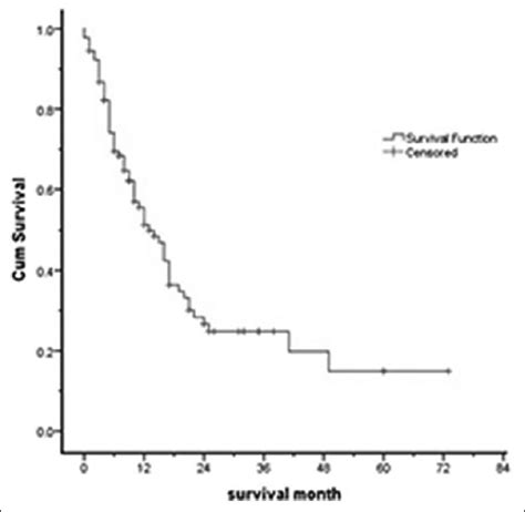 Kaplan Meier Curve Of Overall Survival In Acute Myelogenous Leukemia