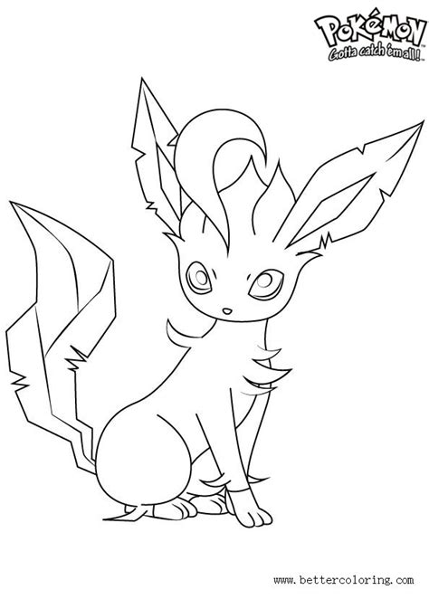 Pokemon Coloring Pages Leafeon Free Printable Coloring Pages