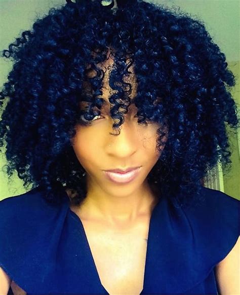 This blue really stands out against the black. 35 Cool Hair Color Ideas to Try in 2016 - theFashionSpot